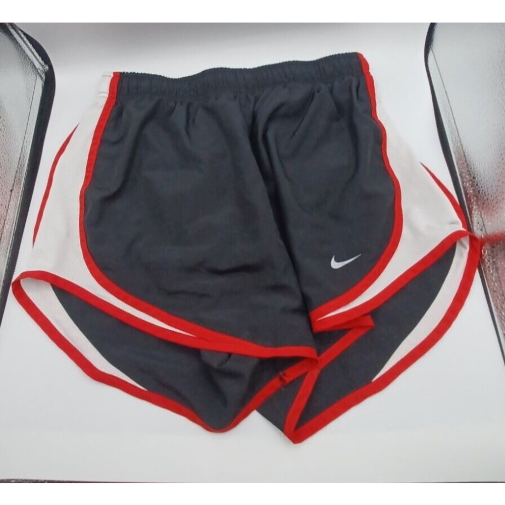Womens Nike Dri Fit Black & Red Briefed Athletic Running Shorts Size Medium